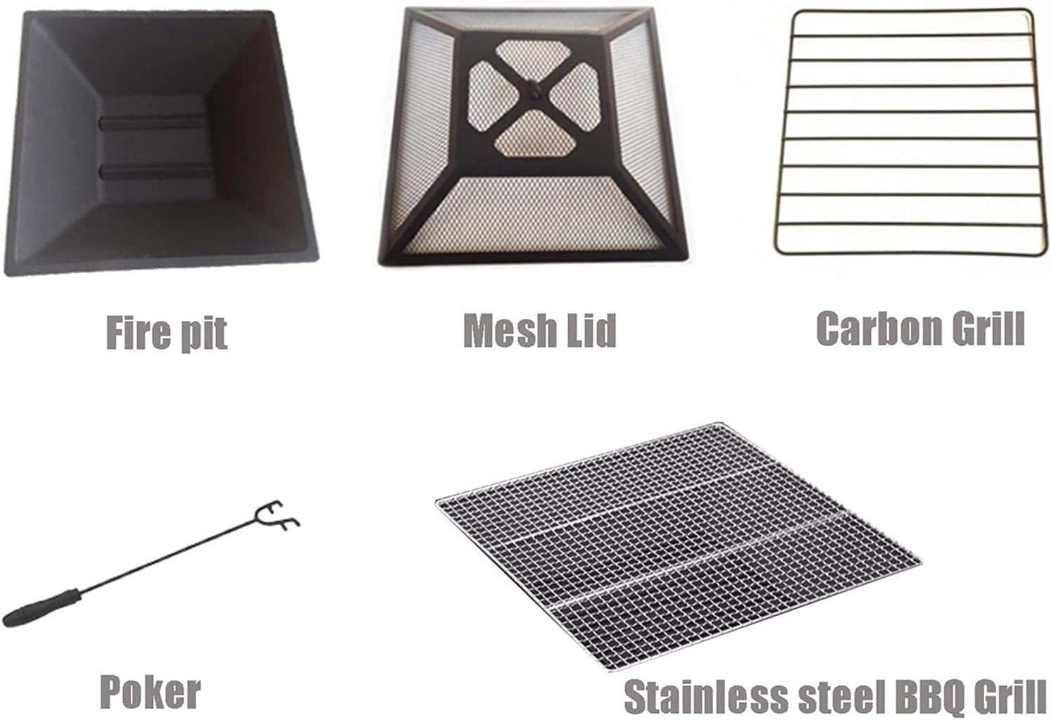 Garden Wood Burning Fire Pit Bowl Terrace Metal Barbecue Table,Patio Patio Lawnrd Barbecue Party