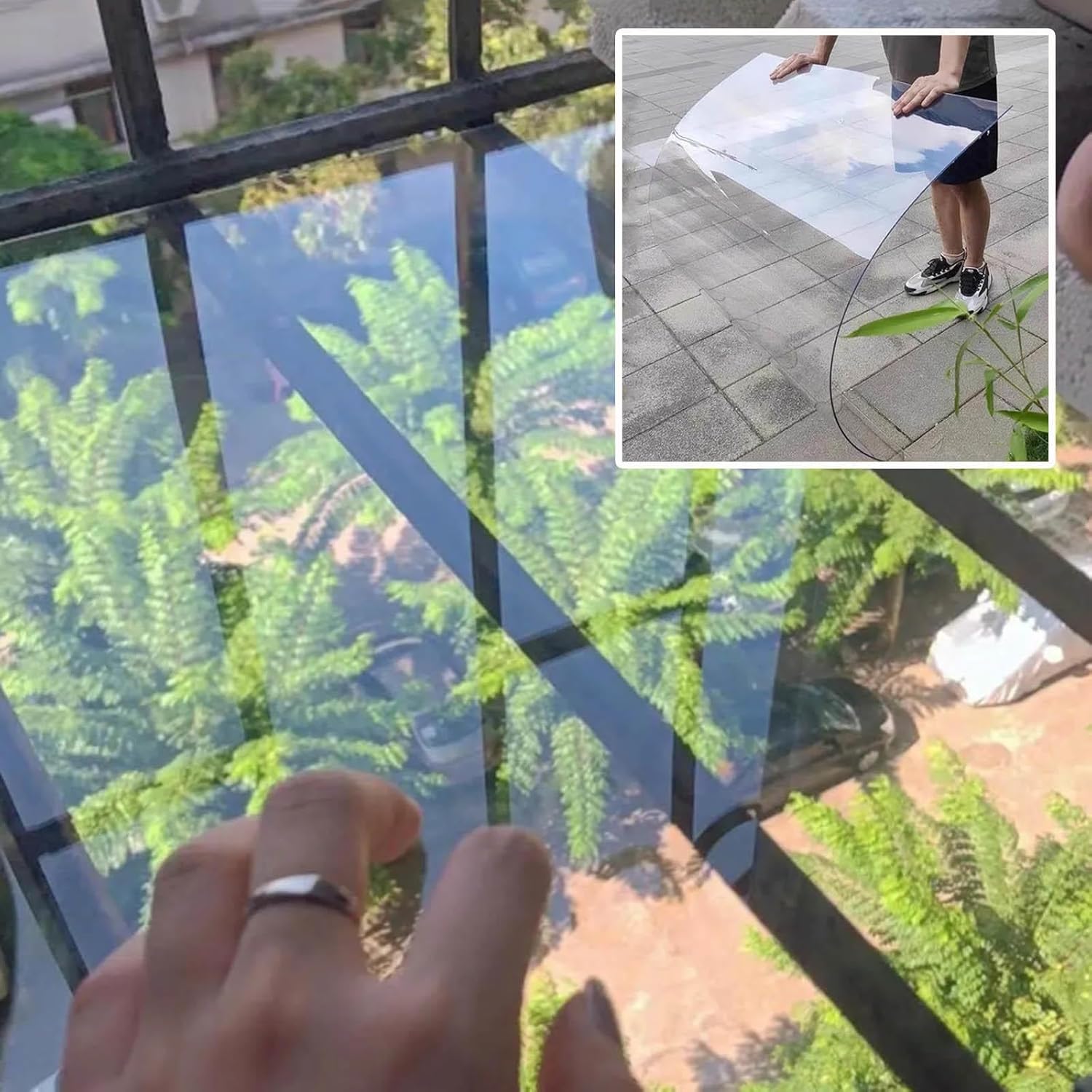 Pxzybd Polycarbonate Transparent Sheet,Outdoor Roof Panels,Rain and Snow Resistant Uv Resistant Roofing Sheet for Garden Greenhouse,Replacement Clear Plastic Panels,Customizable,W×L-1×7m(3.3 * 23ft)