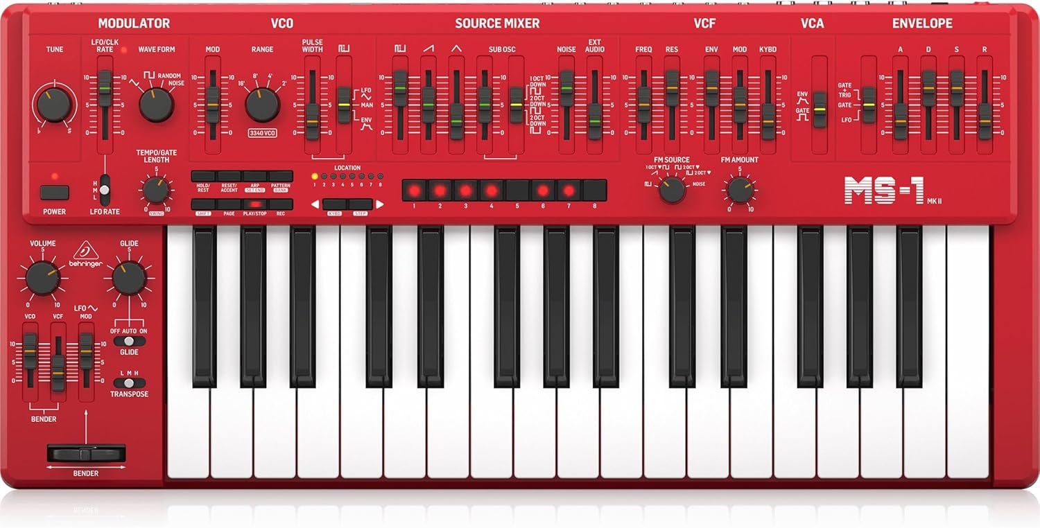 MS-1 MKII RD Analog Synthesizer, Red