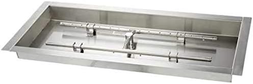 Hearth Products Controls Stainless Steel Fire Pit H Burner Pan w/Burner Included (90X16SS-H), Natural Gas, 90x16-Inches