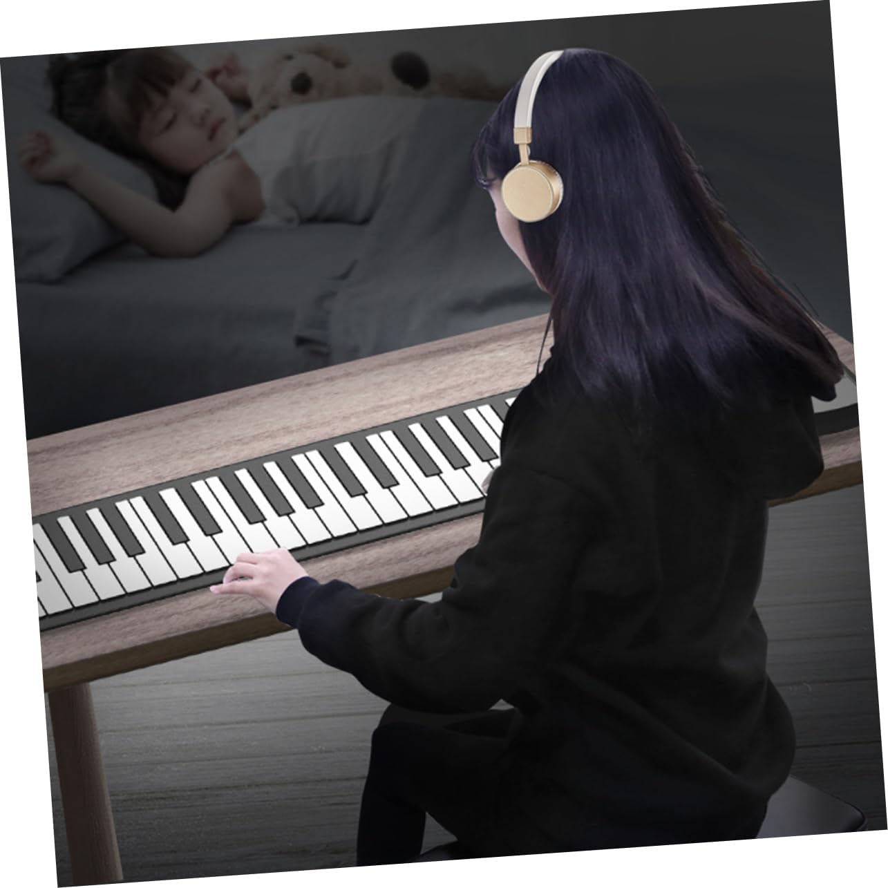 Roll-up Keyboard Piano for Adults Boys and Girls Hand-rolled Electronic Piano Foldable Design