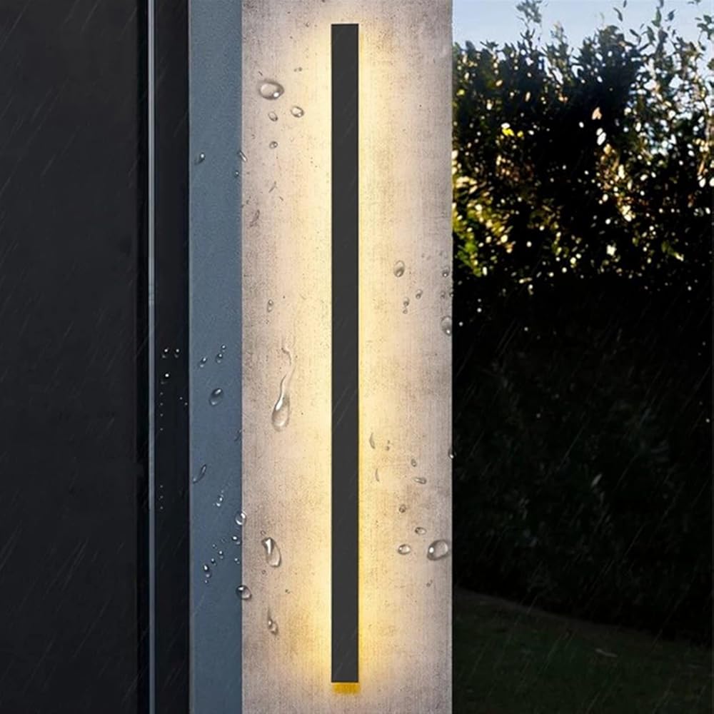Wall Lighting, LED Outdoor Wall Light Long Wall Light Modern Waterproof IP65 Porch Garden & Indoor Bedroom Bedside Decoration Lightin (Color : Three-Color Dimming, Size : 200CM 60W) (Threecolor Dim