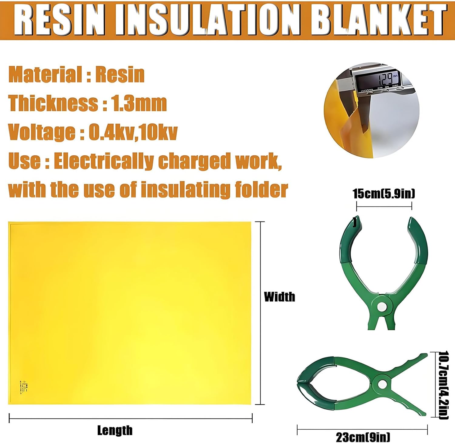 Insulating Blanket for Electrical Work, High Voltage Insulating Blanket for Substation Field Generator Room, Outdoor EVA Resin Insulation Protection Cover 10kv-40 * 50cm