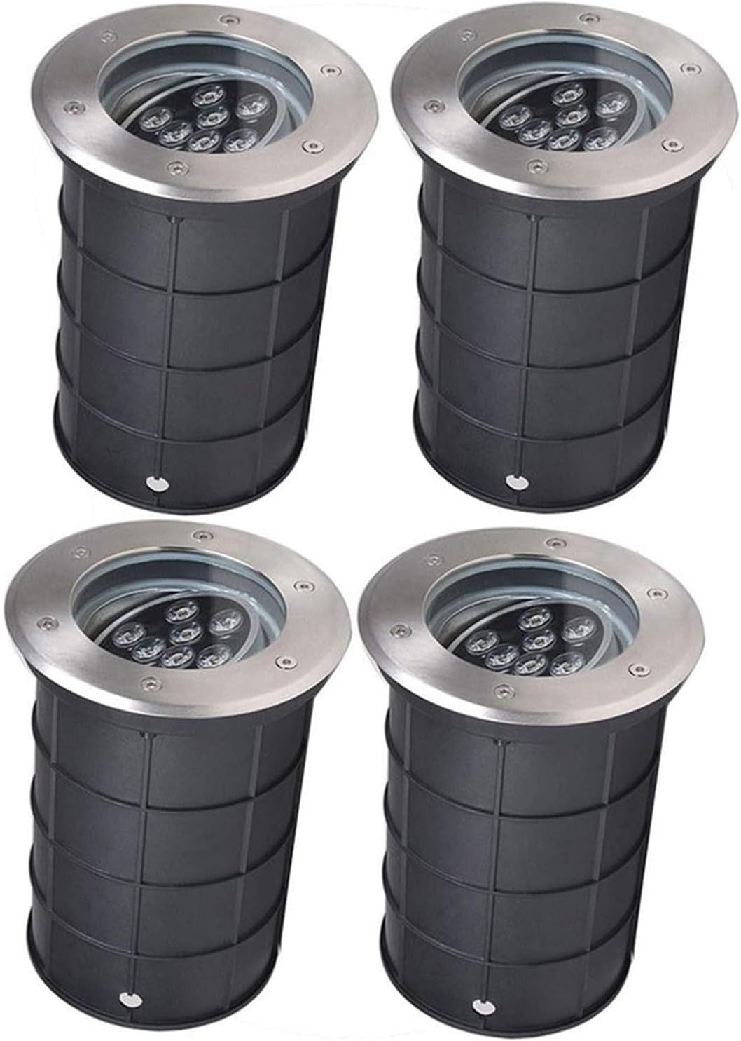 4PCS Outdoor Buried Lights - Ground LED Landscape Lamp, 12V Adjustable Angle Outdoor Garden Lights, IP67 Waterproof Embedded Spotlights, LED Decking Lights, for Lawn Aisle Illumination (Color :