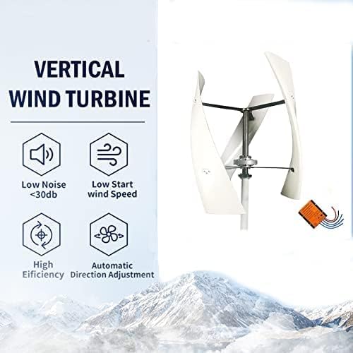 8000W Vertical Axis Wind Turbine Generator + Controller,220V /12V / 24V /48V Home Windmill Energy Wind Turbine Generator (White)