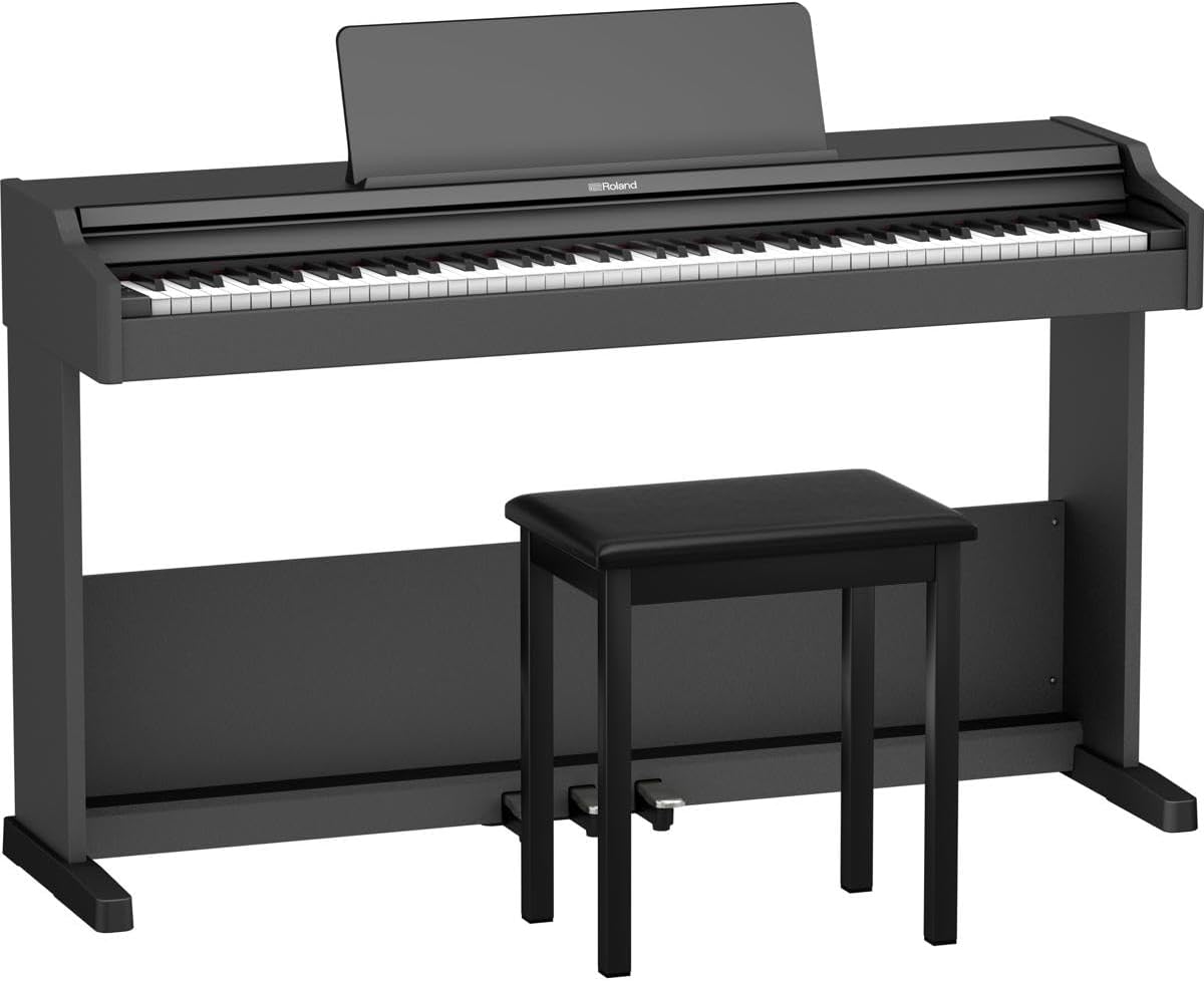 Roland RP107 Digital Piano | Compact and Affordable Home Piano with Traditional Upright Styling | Perfect for Beginners | Class-Leading Sound and Playability | Onboard Bluetooth® & More