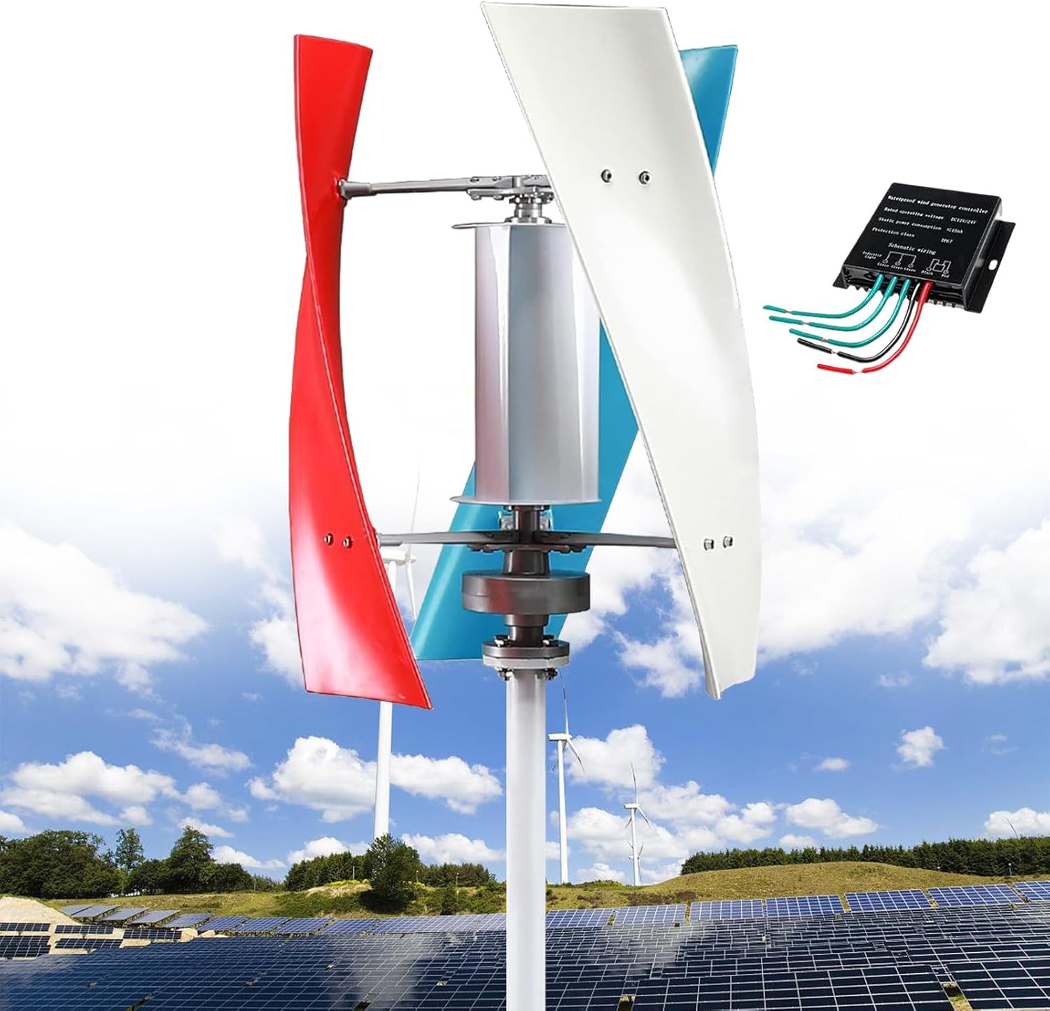 12000W Silent Vertical Wind Turbine Generator, Magnetic Levitation Energy Kit with MPPT Controller, 48V Home Wind Power Solution for Eco-Friendly Energy Supplementation