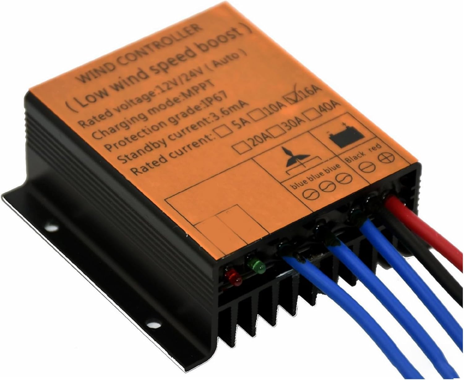 12V/24VMPPT Wind Turbine Generator Controller, Mini Wind Generator Controller with IP67 Waterproof Suitable,for 200W/300W/400W Wind Turbine System,48V