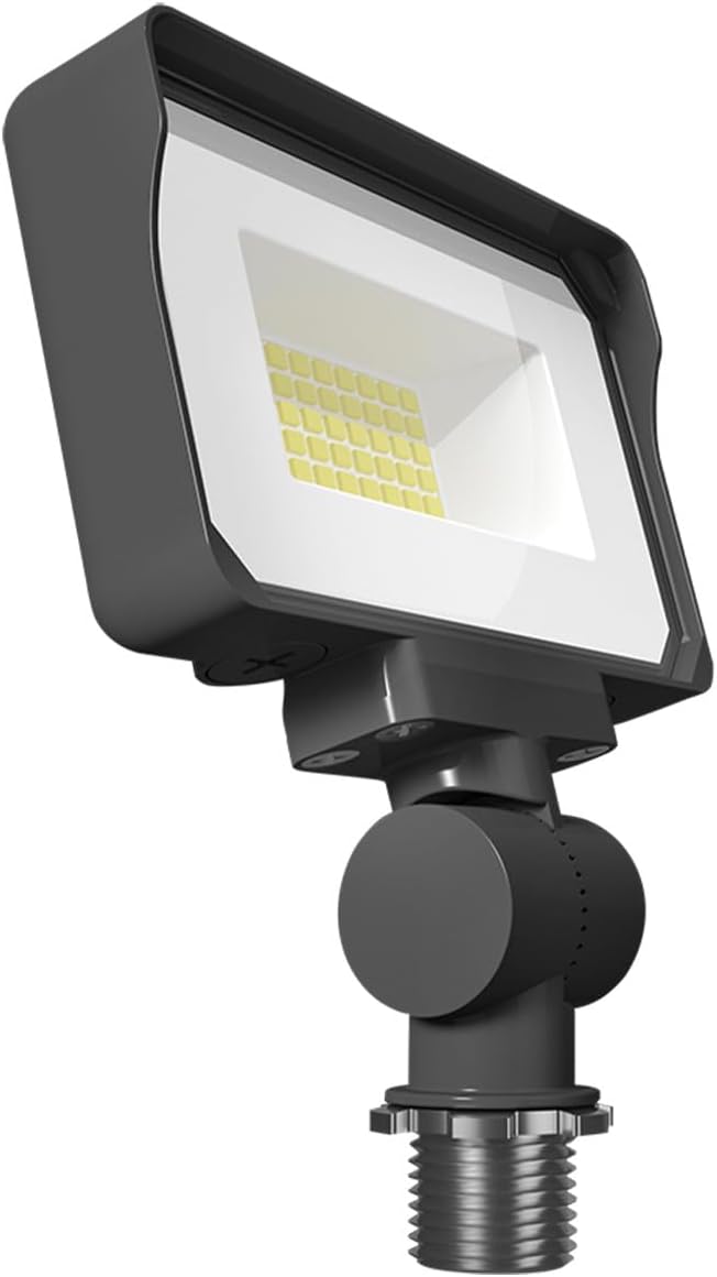 RAB X34 Series Adjustable LED Flood Light – Selectable Wattage & CCT, Outdoor Commercial Fixture (Available in Bronze or White) (Bronze)