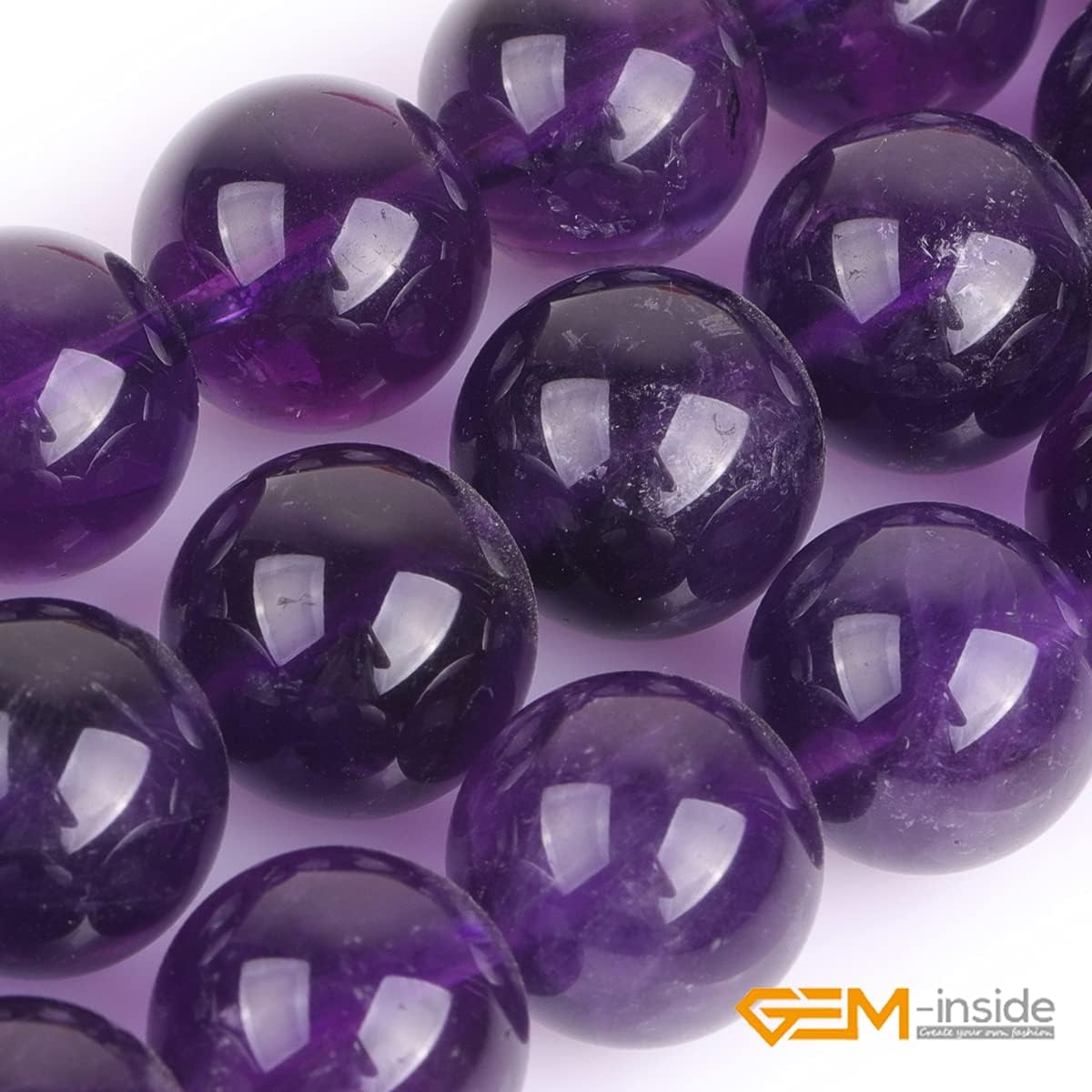 GEM-Inside Natural 14mm Amethyst Crystal Gemstone Loose Beads Purple Quartz Handmade Beads for Jewelry Making Jewelry Beading Supplies for Women