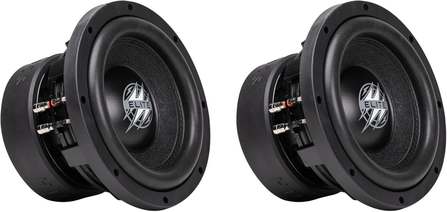 Hifonics 2 Pack Elite 10 Inch Car Mount Subwoofer with Dual 4 Ohm Voice Coil Speaker 1200 Watt Peak Power Mobile Amplifier System, Black