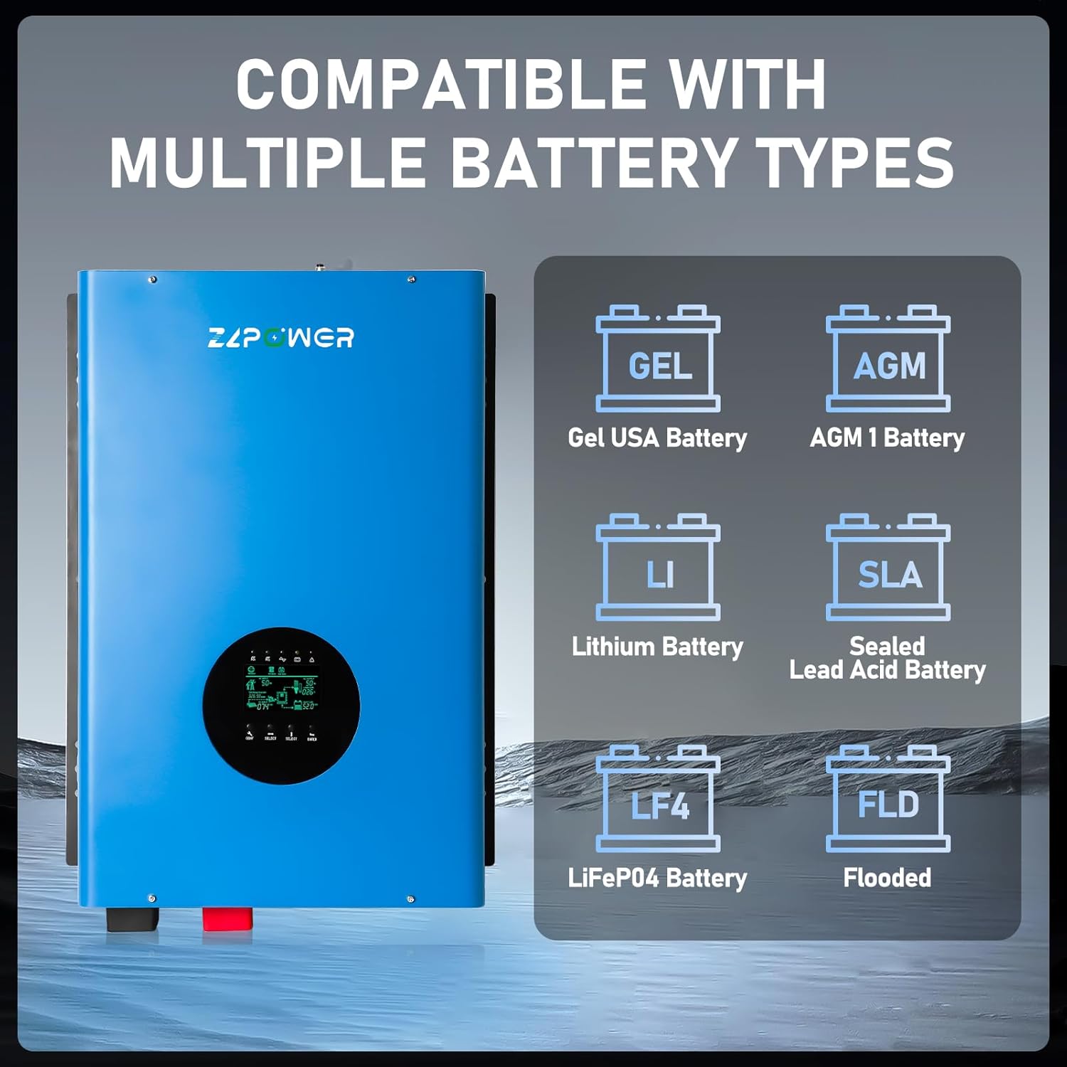 ZLPOWER UL1741 10000W 48V Solar Inverter,Built-in 2 MPPTs,Peak Power 30000W Split Phase Pure Sine Wave Power Inverter AC Input 240V,Output 120V/240V,Heavy Duty Inverter for Home (WiFi and BMS COMM)