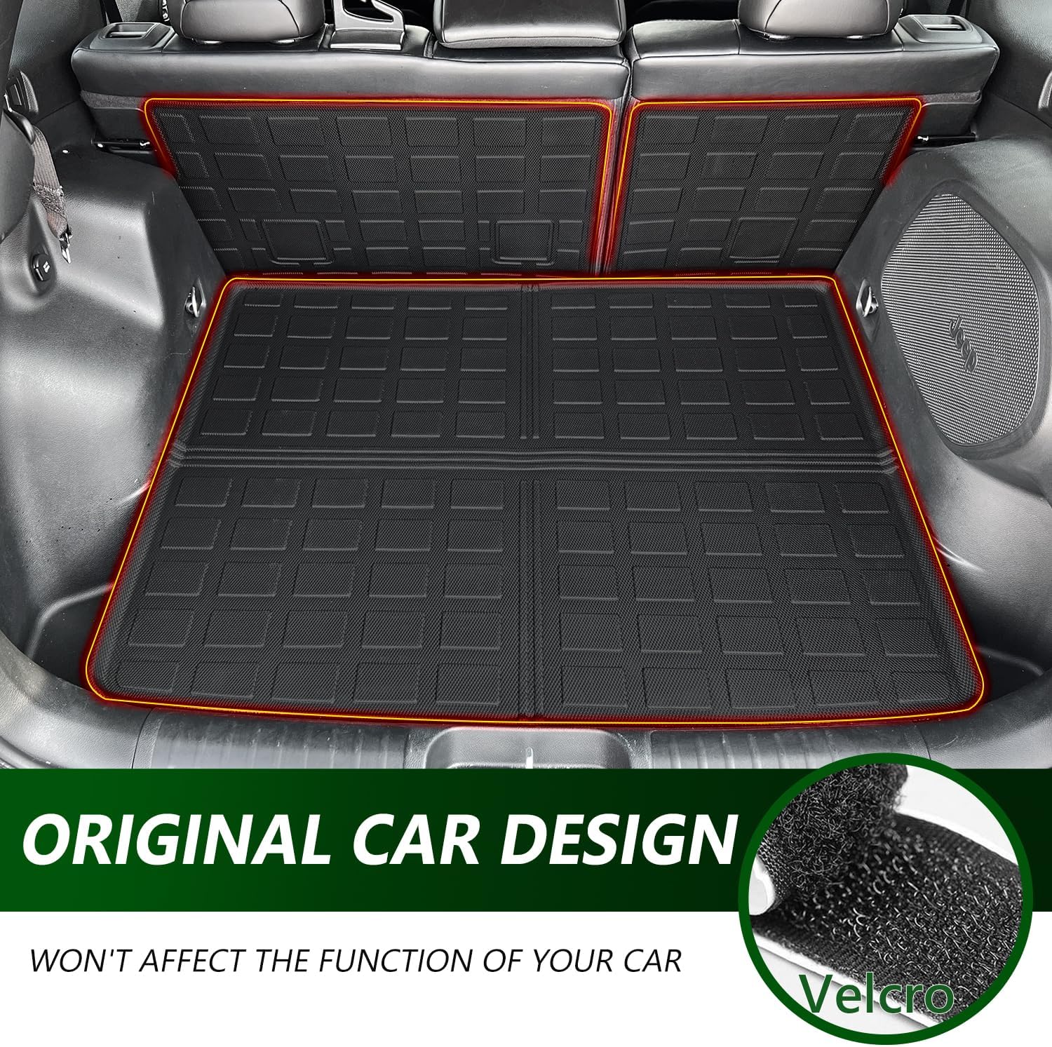 Trunk Mat Backrest Mats Compatible with 2019-2023 Jeep Cherokee Cargo Liners TPE Back Seat Protector Replacement for 2019 2020 2021 2022 2023 Jeep Cherokee Accessories (Cargo Mat+Backrest Mat)