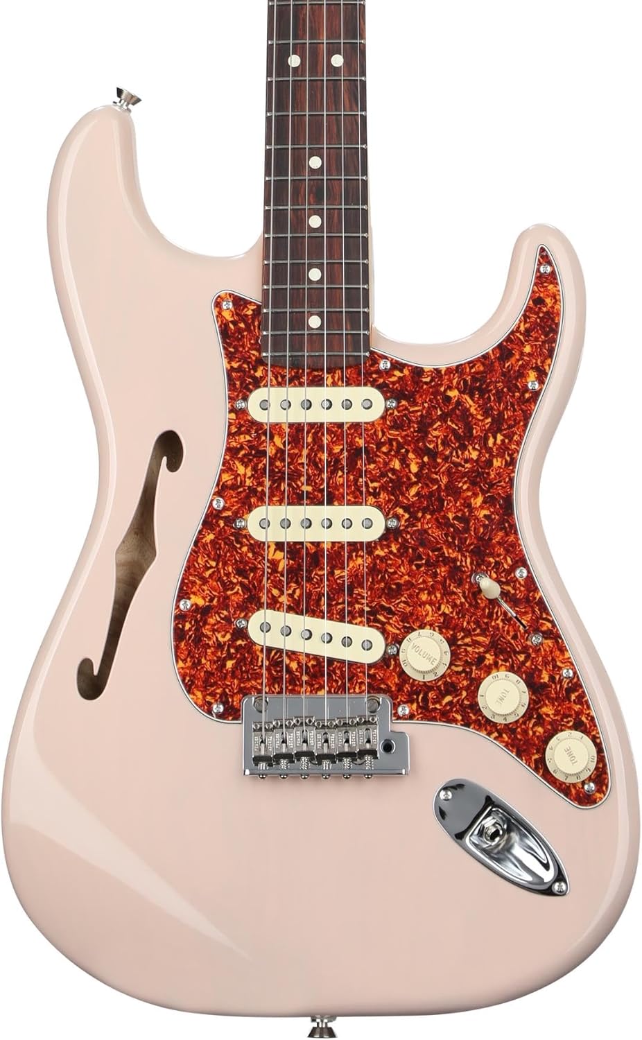 Fender American Professional II Thinline Stratocaster Electric Guitar - Transparent Shell Pink