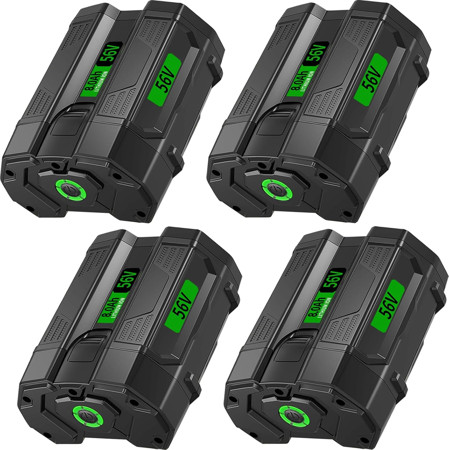 4 Pack 56V 8.0Ah Replacement for EGO 56V Battery Compatible with EGO Battery 56 Volt BA2800 BA2800T BA4200 BA4200T BA1400 BA1400T CS1604 HT2400 LB6504 Fit for Cordless Power Tool