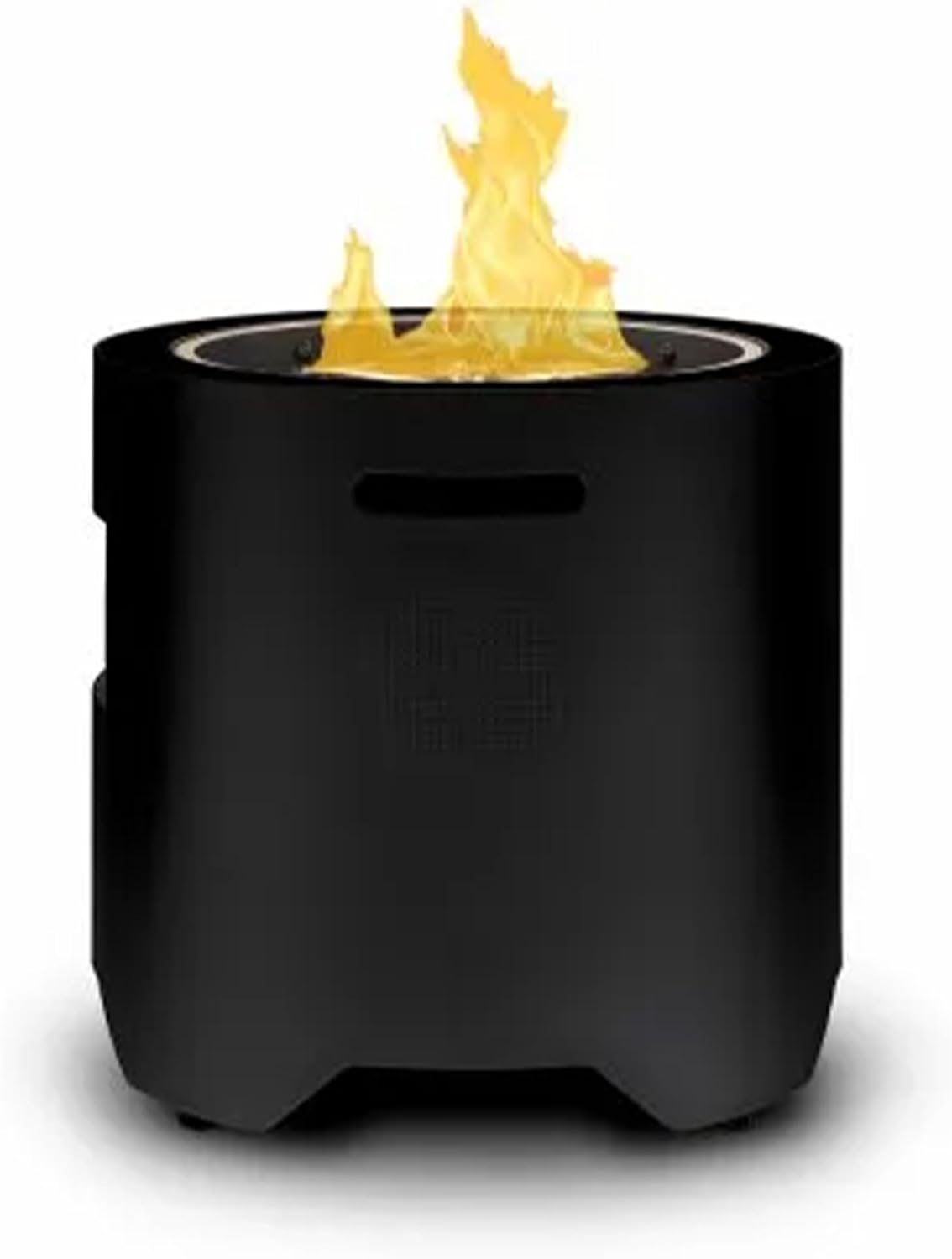 Ukiah Co. Voyager II Rechargeable Wireless Bluetooth 4 Mode Tabletop Propane Fire Pit Speaker Sound System with Lava Rocks and Cover, Black