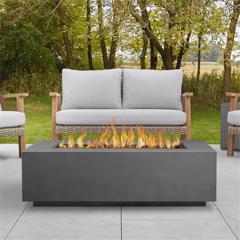 Contemporary Large Propane Fire Table with Conversion Kit in Slate