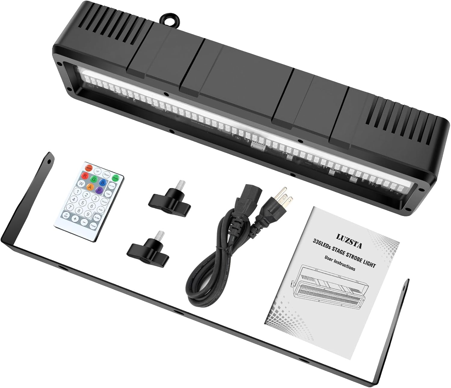 120W Stage Strobe Lights: 336LEDs RGBWA DJ Light Bar - Remote & DMX Master Slave Control - 16RGB & 8 White & 8 Amber Zones Chase Effect for Mobile Party Club Show Gig Band Halloween Performance