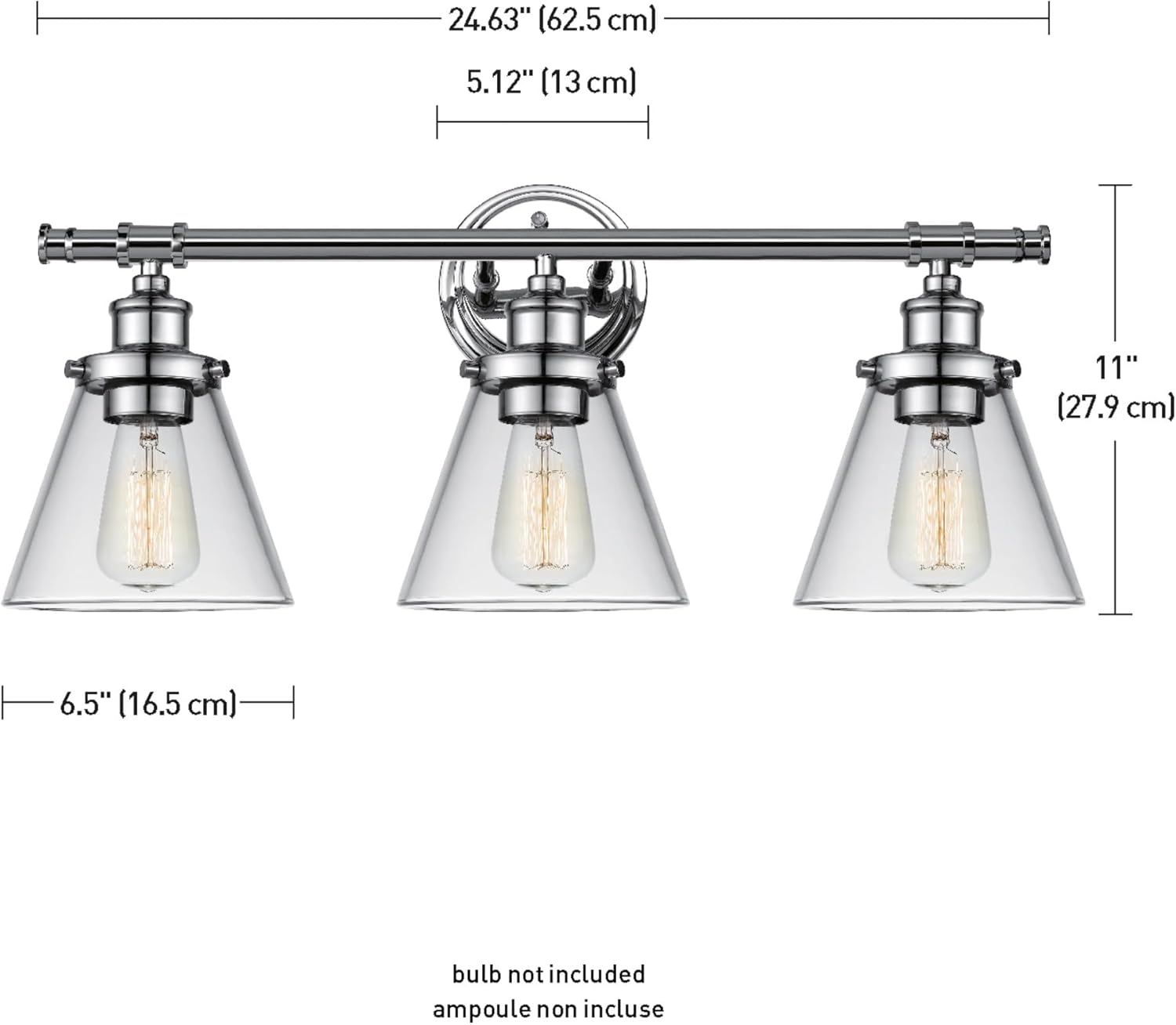 GLOBE Electric 51234 5-Piece All-in-One Bathroom Set, Chrome, 23