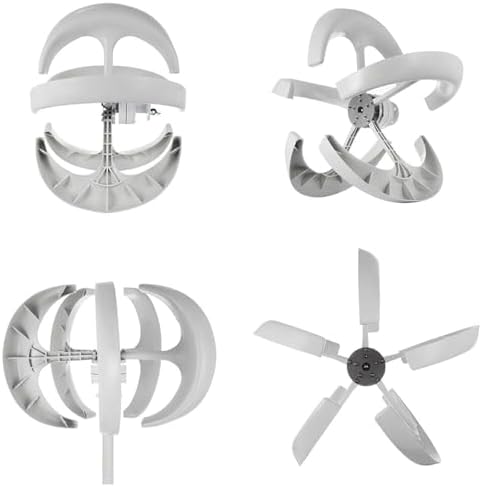 3000W/4000W/5000W Vertical Wind Turbine Generator Kit - 5 Blades Motor, 12V/24V/48V Windmill Energy System with Charge Controller for Off-Grid Power Solutions