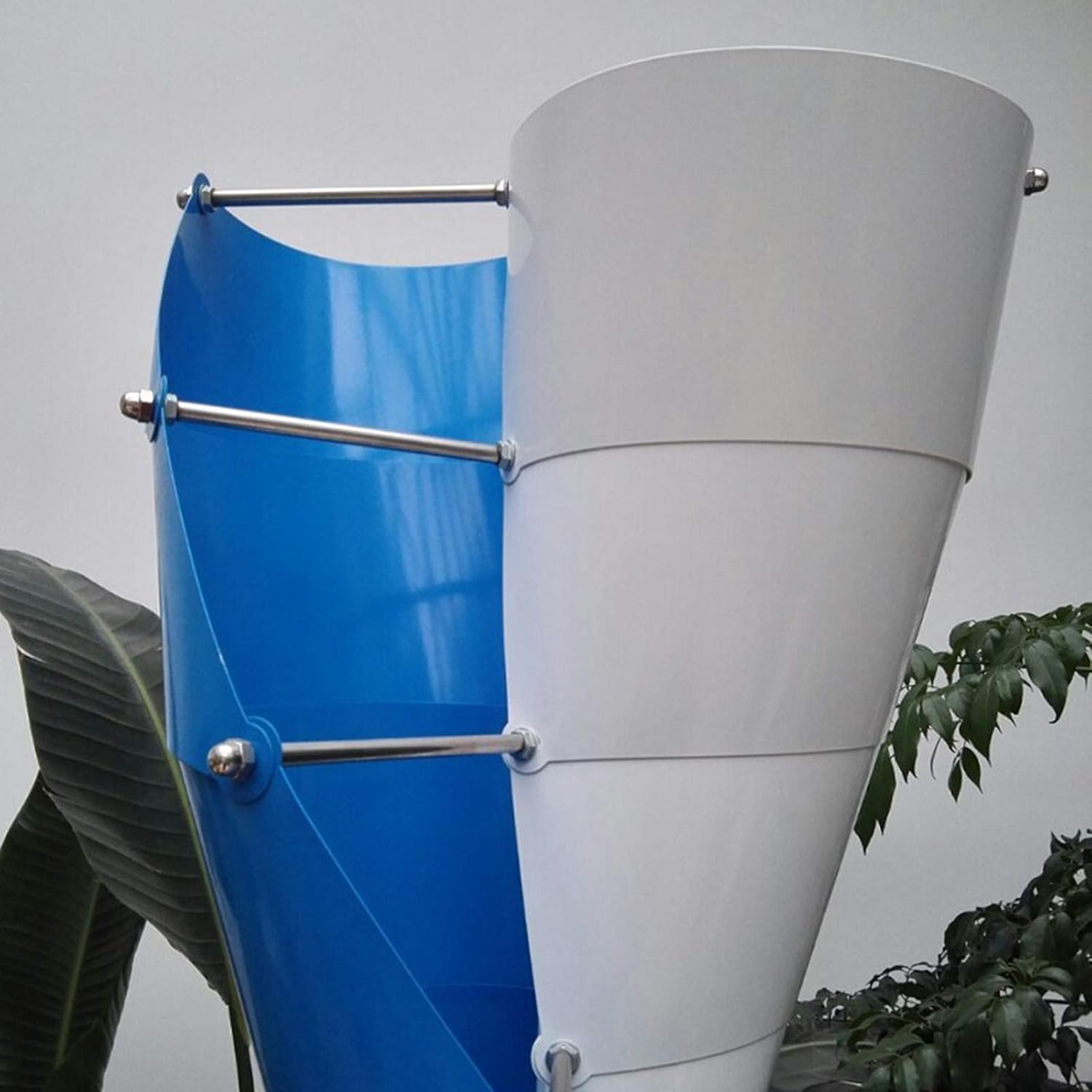 Spiral Iron Wind Turbine,8000W Vertical Wind Power Generator, with 12V/ 24V/48V Wind Turbine Controller,for Roof Top,Orange