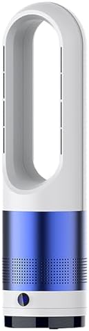 Bladeless Fan, Quiet Oscillating Tower Fan with Remote, Office Floor Fan, Air Circulation Fans, Hot and Cold, Can Be Used All Year Round；8 Air Speeds, Timed Appointments(Blue)