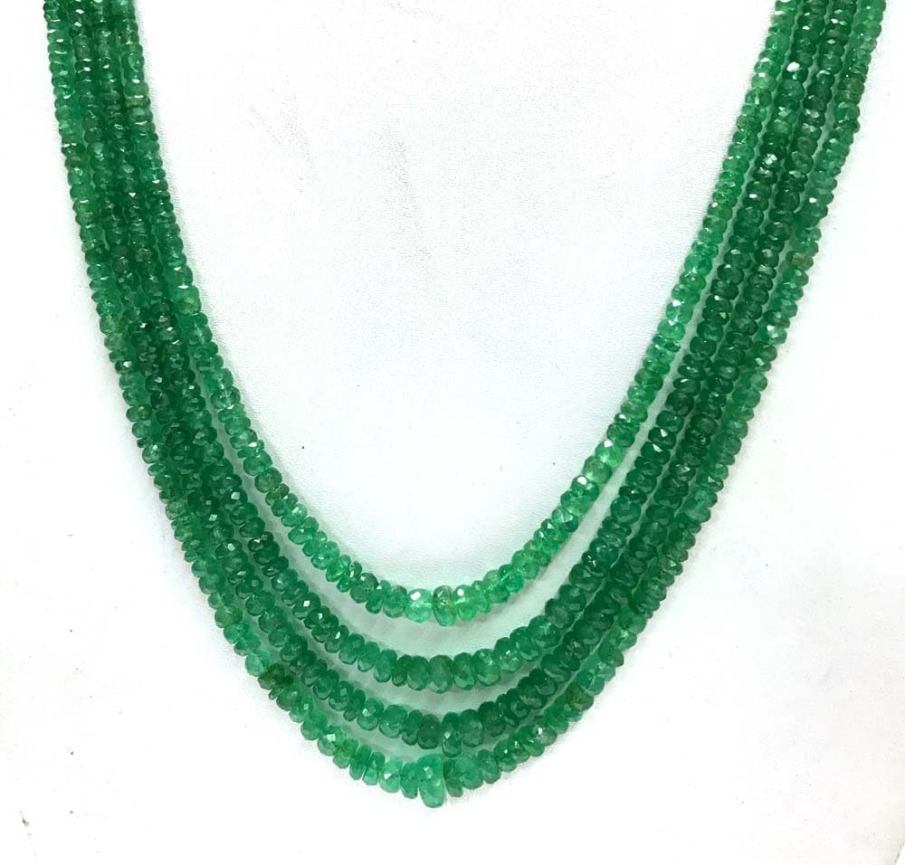 1 STRAND AAA+ Colombian Emerald Faceted Rondelle Beads 2mm-6mm, Emerald necklace 16