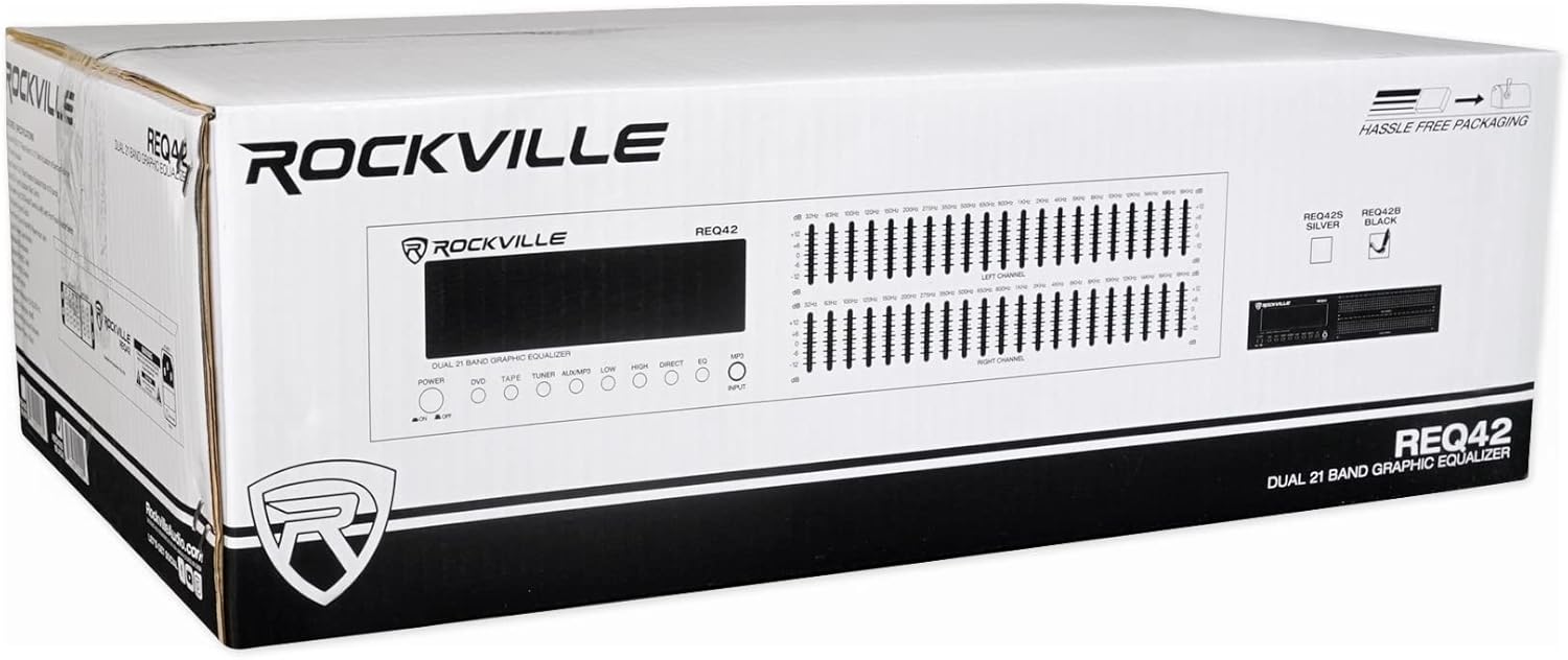 Rockville REQ42-B Dual 21-Band Graphic Equalizer, 19