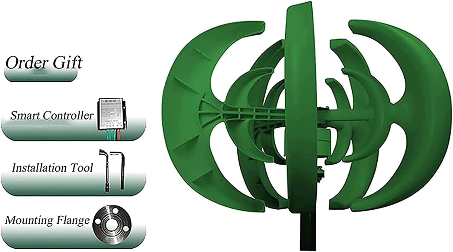 Wind Turbine Generator 12000W 5 Blades Lantern Vertical Axis Permanent Magnet Wind Turbine Generator with Controller