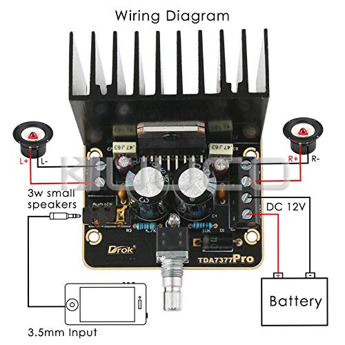 Davitu Electrical Equipments Supplies - 5 PCS/LOT DC 9~18V class AB Digital Amplifier Dual Channel 35W + 35W Stereo Module for DIY car auto truck speaker sound system