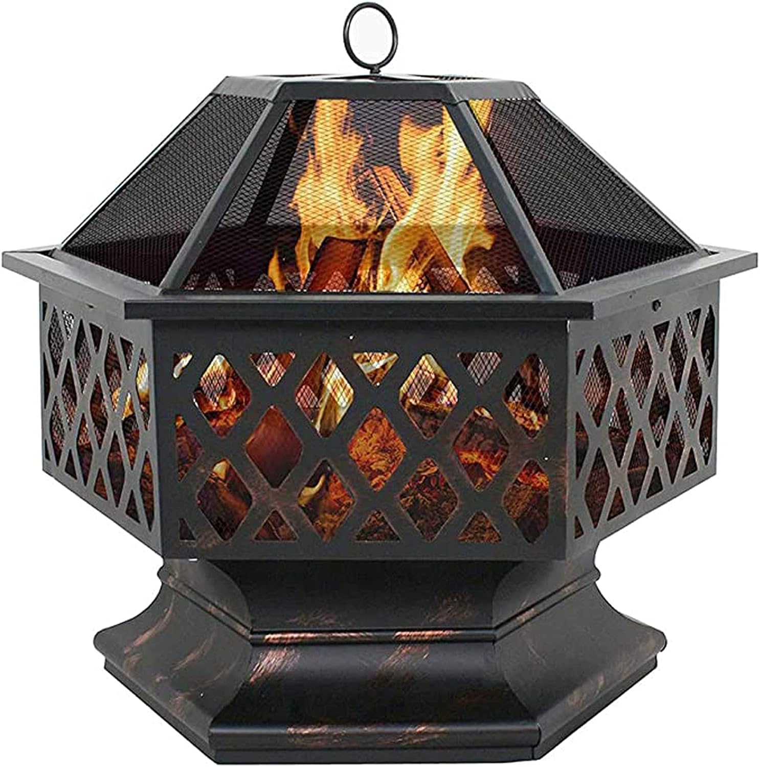 Outdoor Fire Pit Wood Burning Fireplace Patio Backyard Heater Steel Firepit Bowl Heavy Steel 24