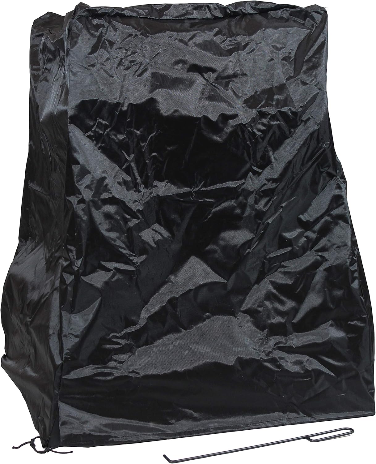 Sunnydaze 32-Inch Pagoda-Style Steel Wood-Burning Fire Pit with Log Grate and Poker - Black High-Temperature Paint Finish