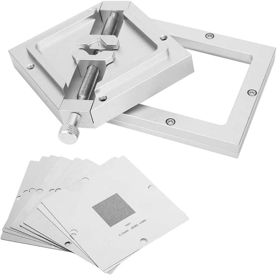 BGA Reballing Rework Station HT 90, Complete DIY Tools for Notebook CPU Phone Digital Products, Adjustable Chip Size, Durable Aluminum Alloy, Universal Fixture for 9 43mm BGA Chi