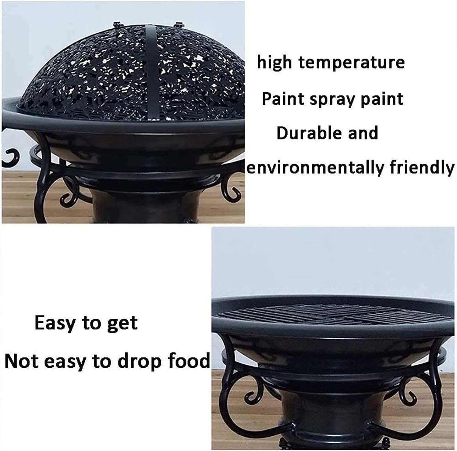 BBQ Grill Outdoor Fire Pits,BBQ Grill,Outdoor Fire Pit Wild Travel Wood Burning and Camping Picnic Stove Bonfire,with Barbecue,Family EssentialMultifunctional Stove (B A)
