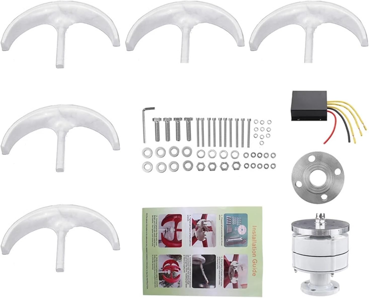 Windmill Generator, 3000W Vertical Wind Turbine 12V 24V 48V Small Windmill Free Energy Household Farm Low Wind Speed Starting Wind Turbines (Color : Rojo, Size : 24V), 1005005499878427