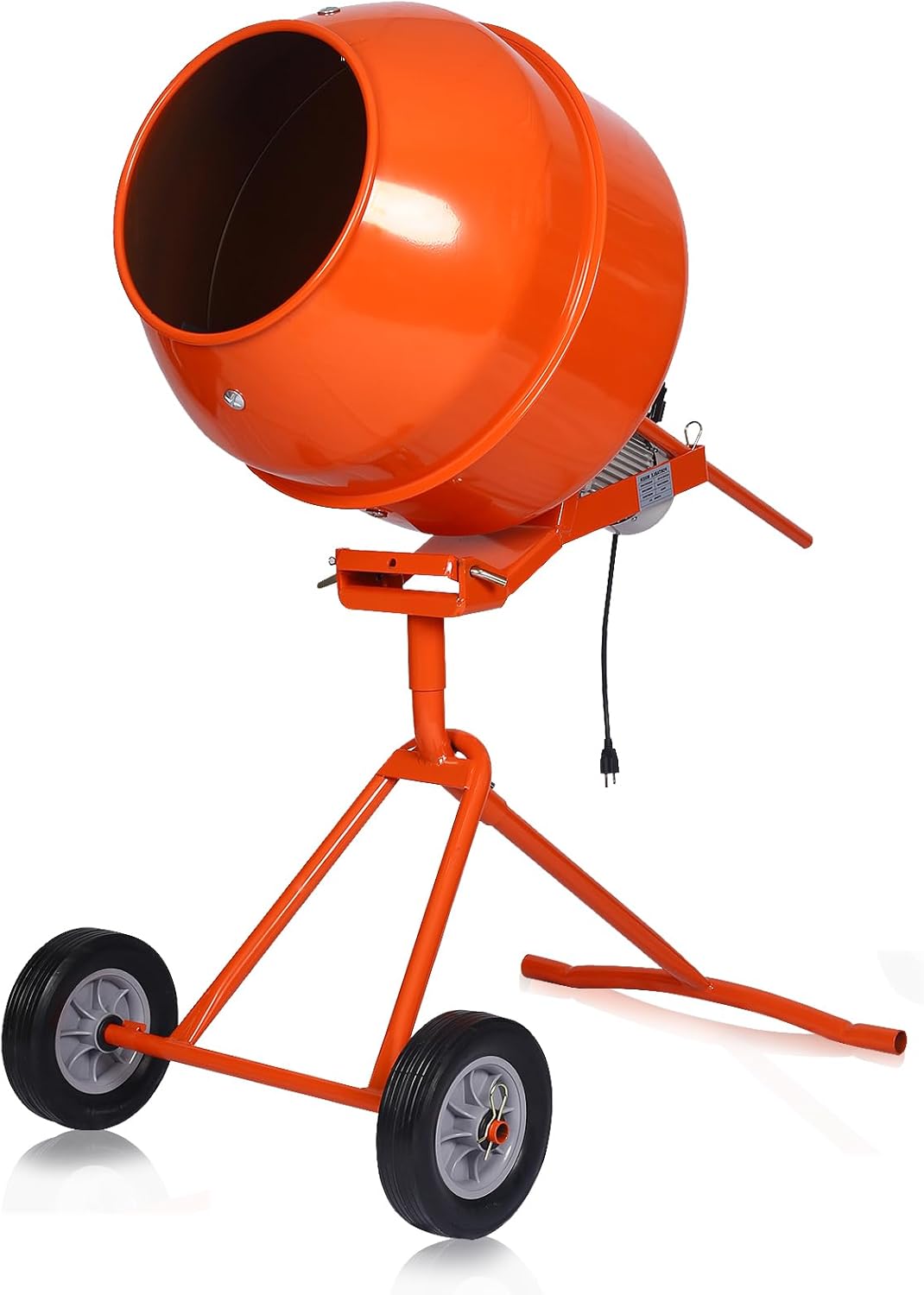 Portable 5 Cu Ft Concrete Cement Mixer 1/2 H P Electric Mixer Machine with Wheel Freestanding Barrow Machine 4 Gear Concrete Mixer Machine 23 RPM Cement Mixing Machine for Stucco Mortar Seeds