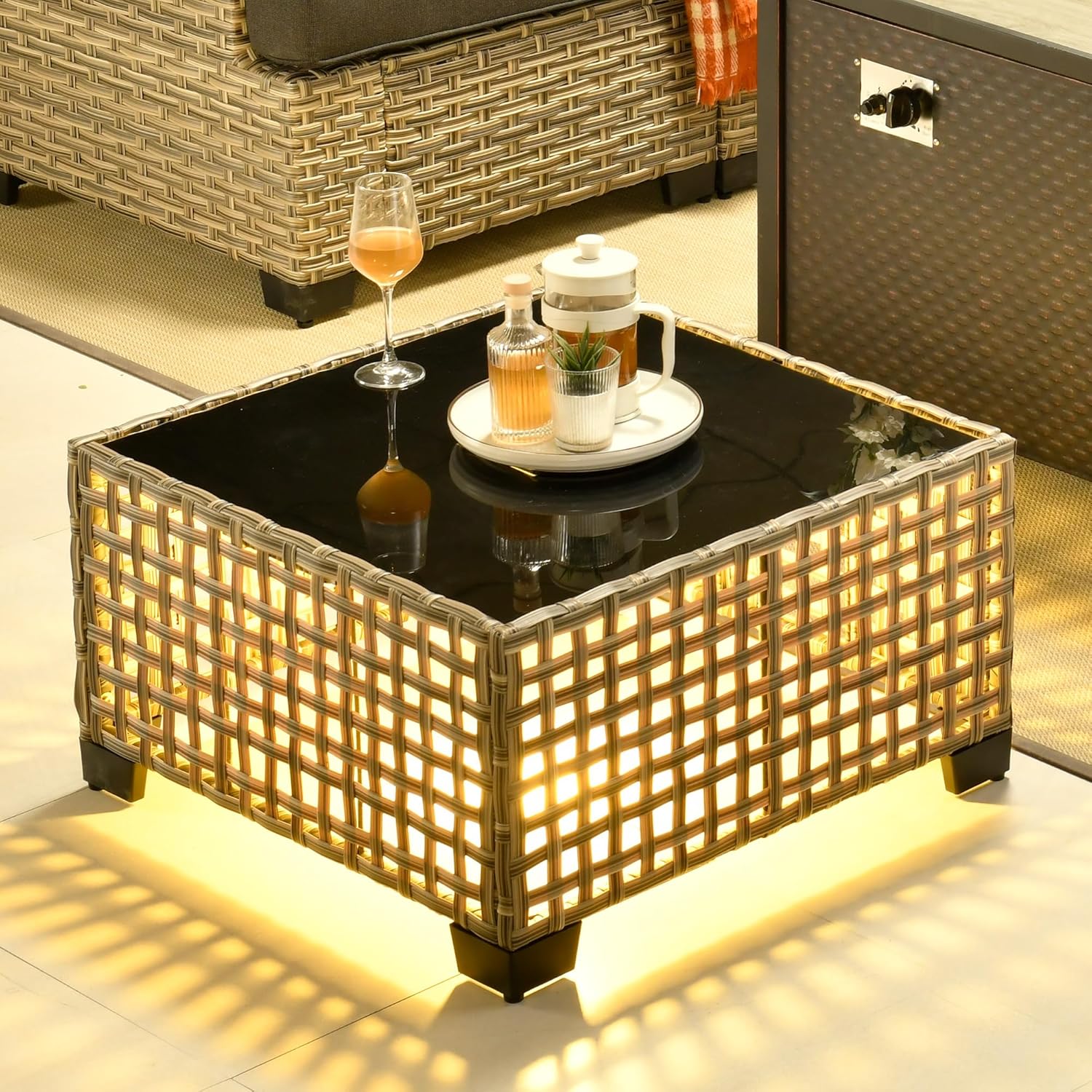 15-Piece Outdoor Sectional Sofa Set w/ 54