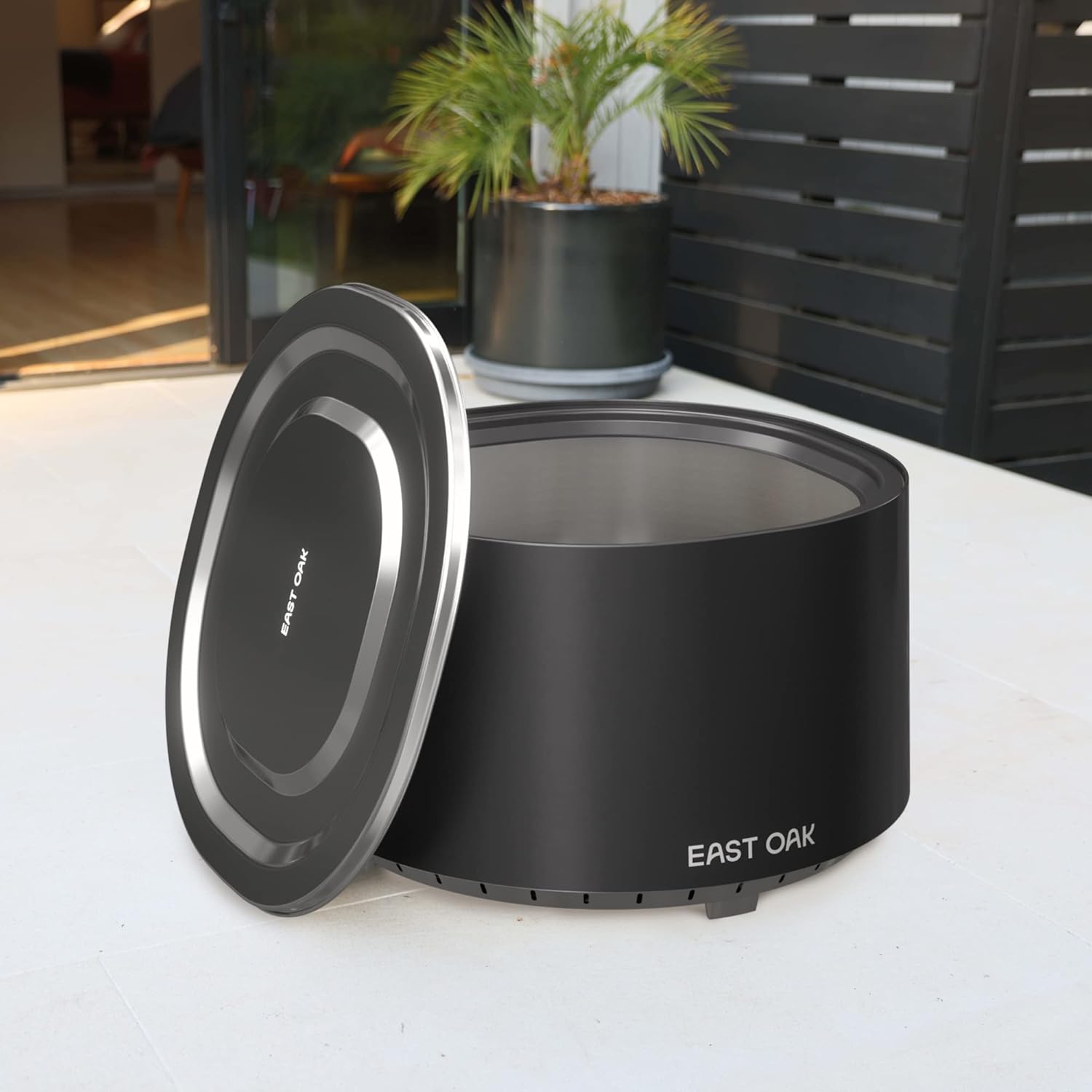 East Oak Fire Pit Lid for 29'' Camber Smokeless Fire Pit Only, 304 Stainless Steel Fire Pit Accessories for Outdoor Fire pits, Waterproof, Anti-Rust, and All-Weather Resistant, 27