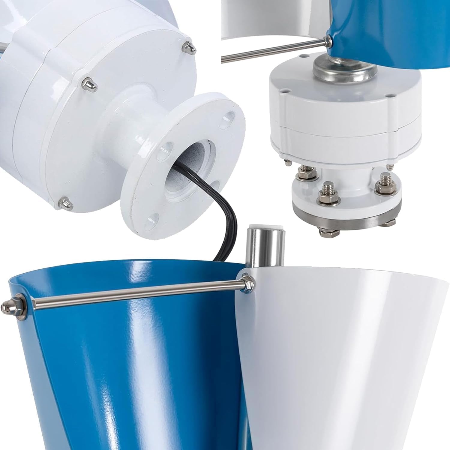 9000W Wind Turbine Generator Kit with MPPT Controller, 2 Blades Helical Magnetic Levitation Windmill Generator for Home Street Lighting