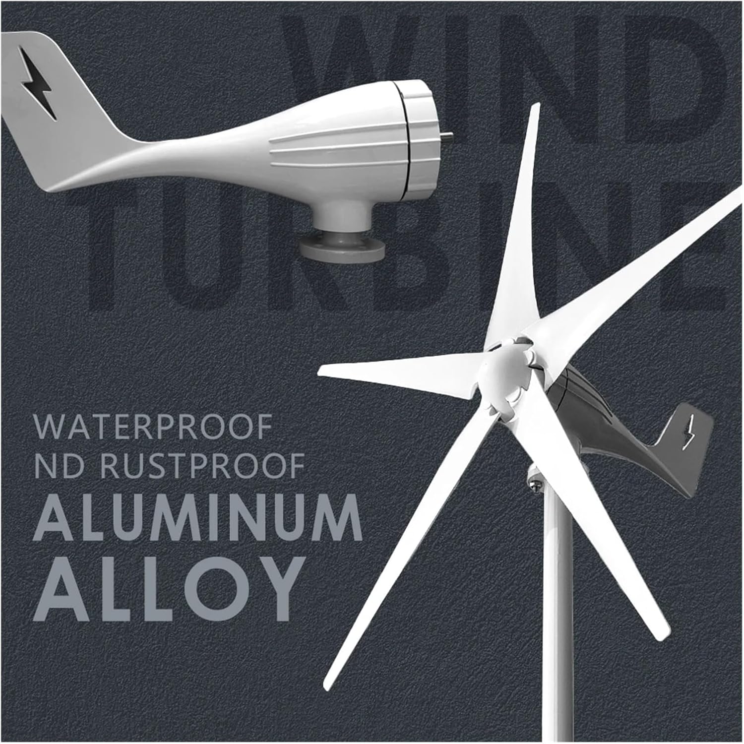 Wind Turbine Generator Kit, Windmill Turbine Generator 3000KW 12v 24v 48V Low Wind Speed Three Phase for Home Use for Hybrid Solar Wind System(24V)