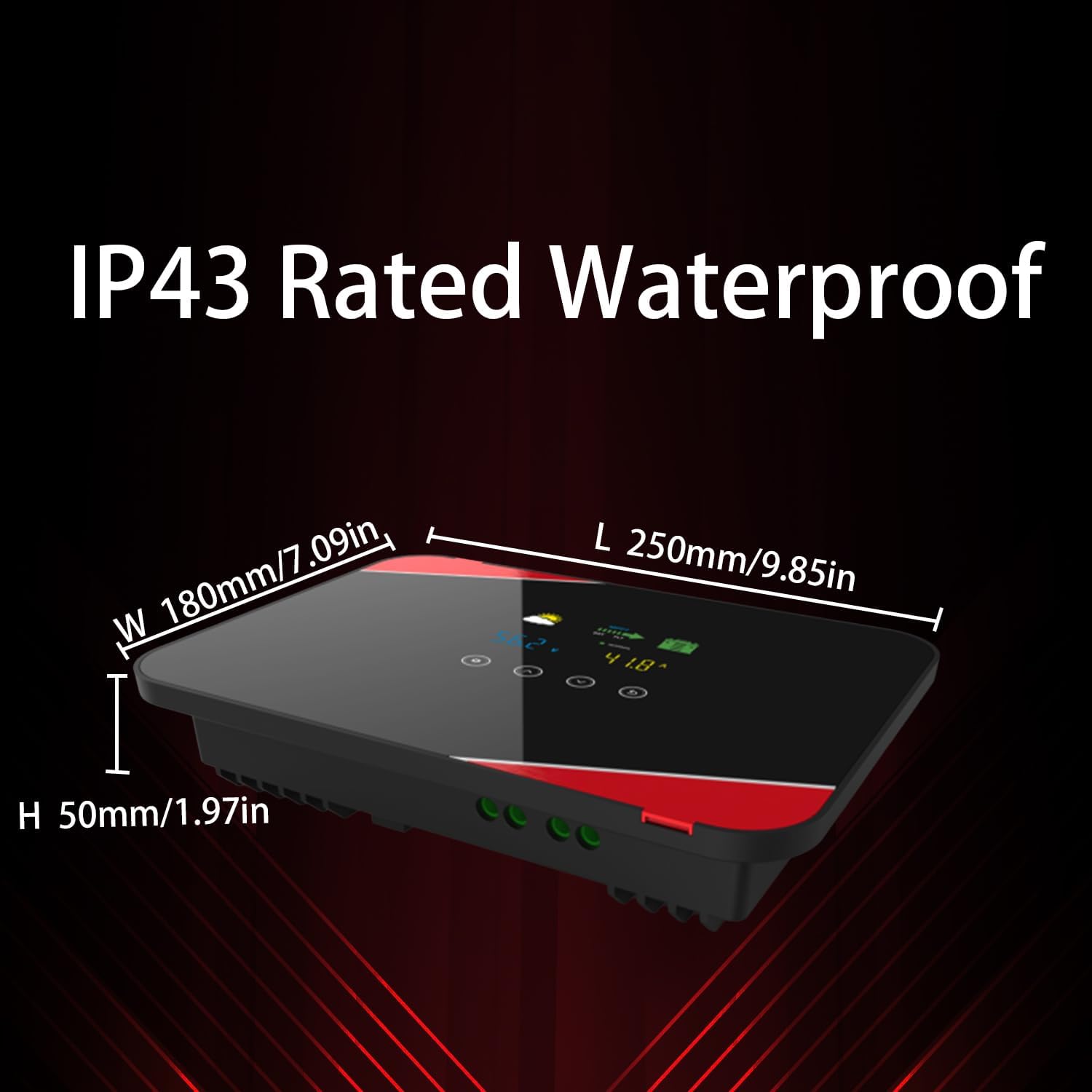 MPPT 30A Solar Charge Controller 12V/24V Max. PV 100V Tempered Glass LCD Solar Panel Regulator for Gel Sealed Flooded User and Lithium Battery Negative Ground(Built-in Bluetooth)