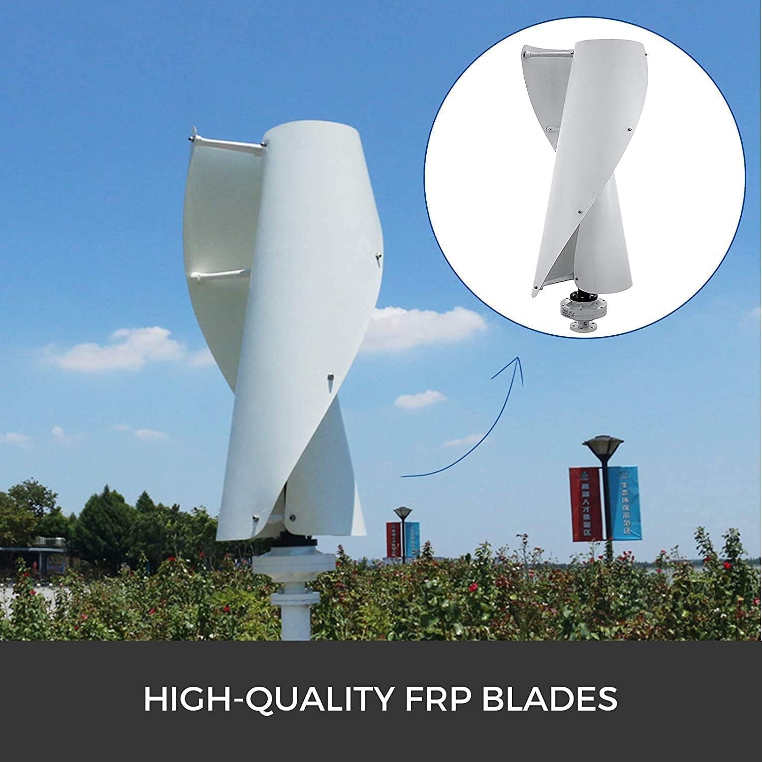 Vertical Spiral Wind Power Turbine Generator 8000W 12V-220V Helix Magnetic Levitation Axis Wind Turbine Generator Wind Generator Power