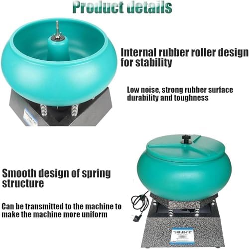 Electric Vibrating Polisher Kit, Professional 12L Rock Tumbler with Strong Load Capacity for Grinding & Polishing Jewelry Accessories, Versatile Drum Polishing Machine