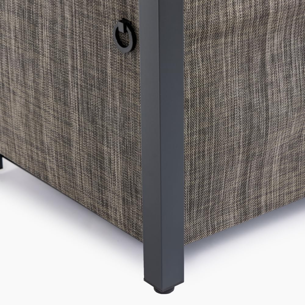 28 Inch Square Propane Fire Pit Table with Lava Rocks and Rain Cover - Steel Outdoor Firepit for Patio, Deck, or Garden