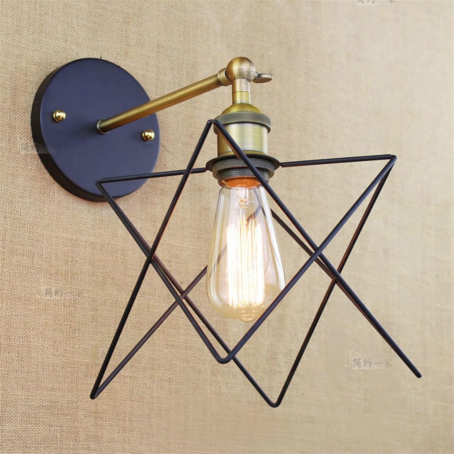 Wall Lamps, European Wall Light Loft Retro Wall Sconce Iron Shade Adjustable Swing Arm Wall Lamps Lights Home Barn Lighting Fixtures V-intage Corridor Aisle Stairs Sconce Lantern