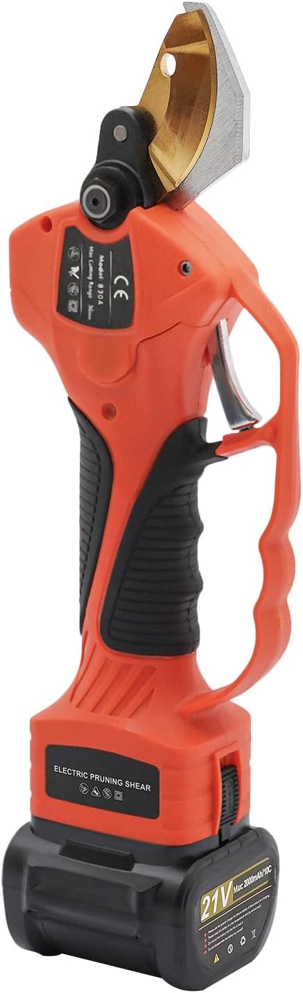Cordless Pruning Shears,1.9m/6.23ft Length Electric Pruner with High Reach Extension Pole Tool Belt 2 Pack 21V Lithium Battery Titanium Plated SK5 Blades Tree Trimming Pole Pruners for Tree