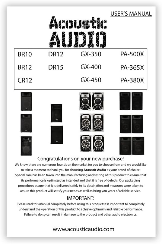 Acoustic Audio by Goldwood PA-500X Passive 800W 3-Way Pair DJ PA Karaoke Studio Speakers