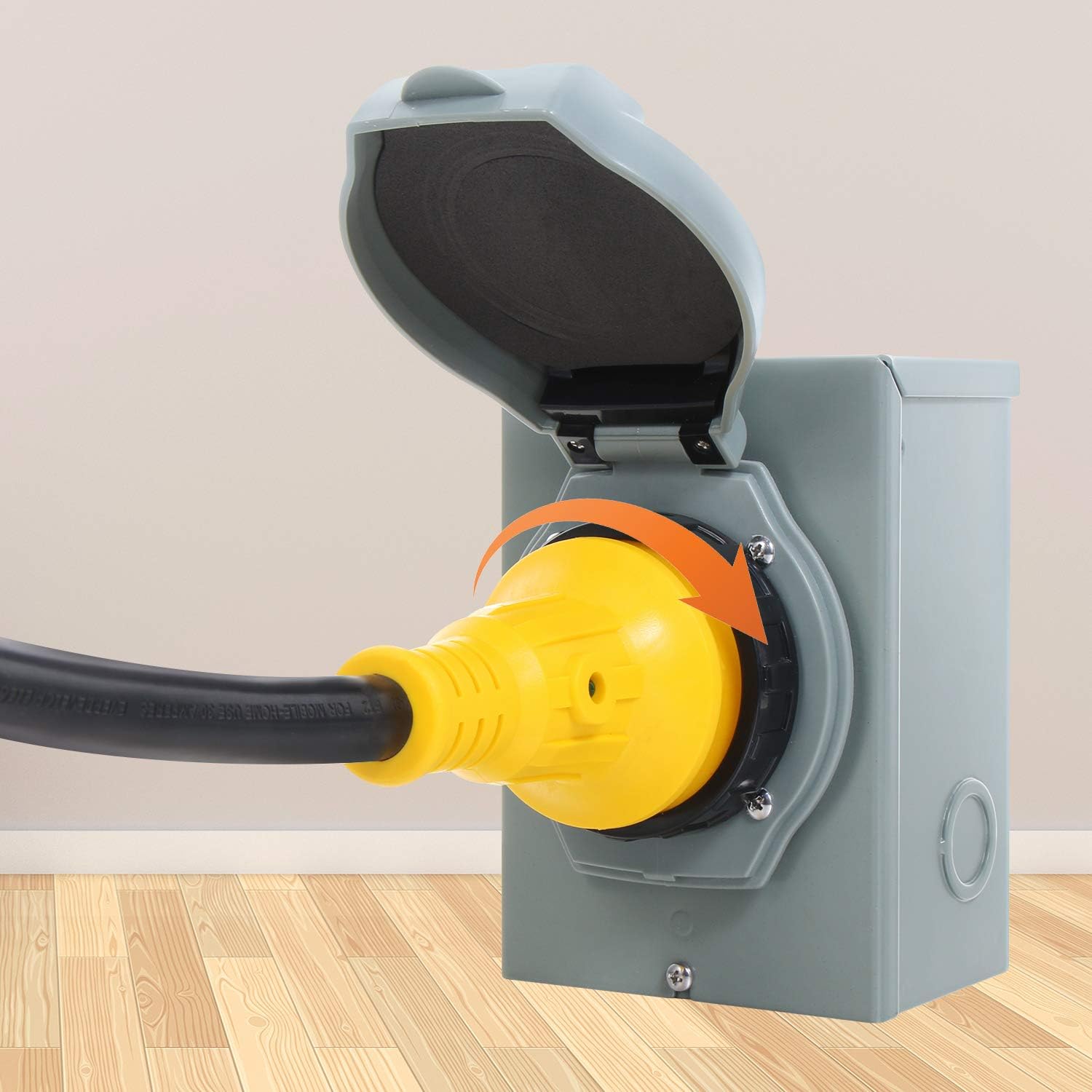 Genenic 30 Amp Generator Power Inlet Box,NEMA L5-30P,Generators Up to 3750W Running Watts,125 Volt for Outdoor Receptacle,Weatherproof,with Indicator Light,ETL Listed