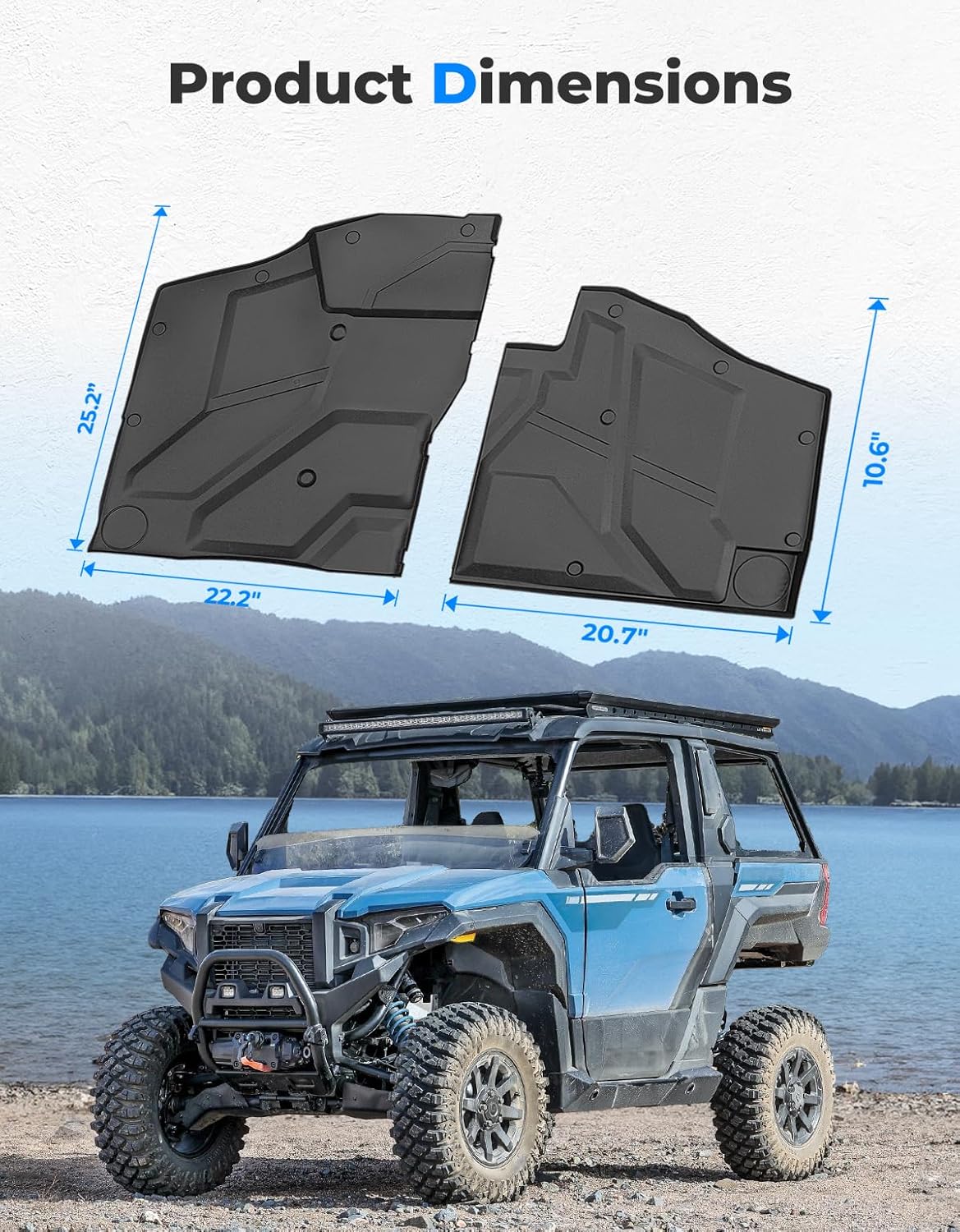 KEMIMOTO TPE Floor Mats Compatible with Polaris Xpedition XP/ADV/XP 5/ADV 5 2024+ Front Interior Anti-Slip Foot Mat - Easy to Clean, 2 PCS Accessories