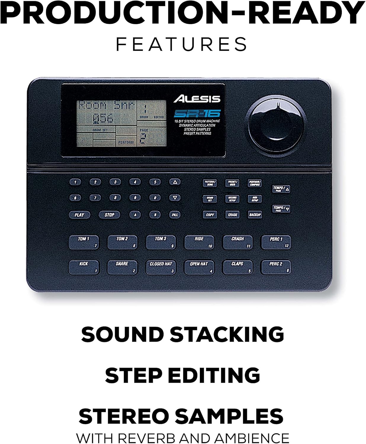 Alesis SR-16 - Studio-Grade Standalone Drum Machine With On-Board Sound Library, Performance Driven I/O and In-Built Effects